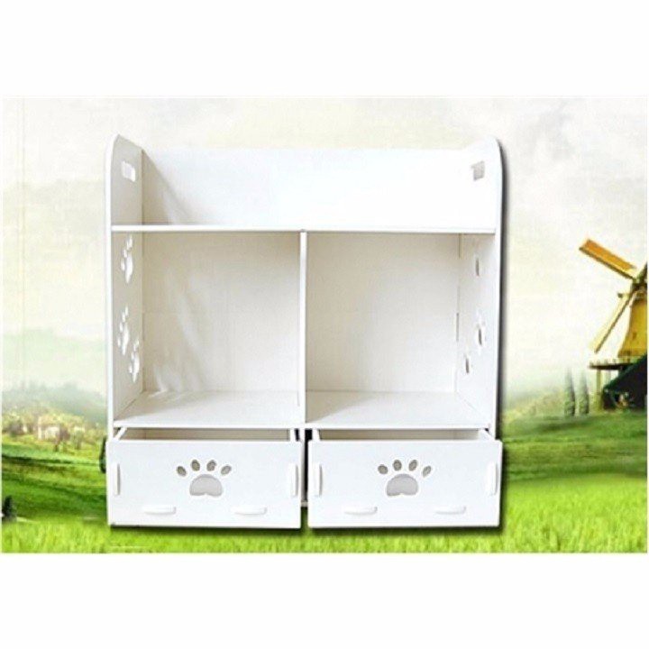 Kệ mỹ phẩm chân chó 2 ngăn kéo