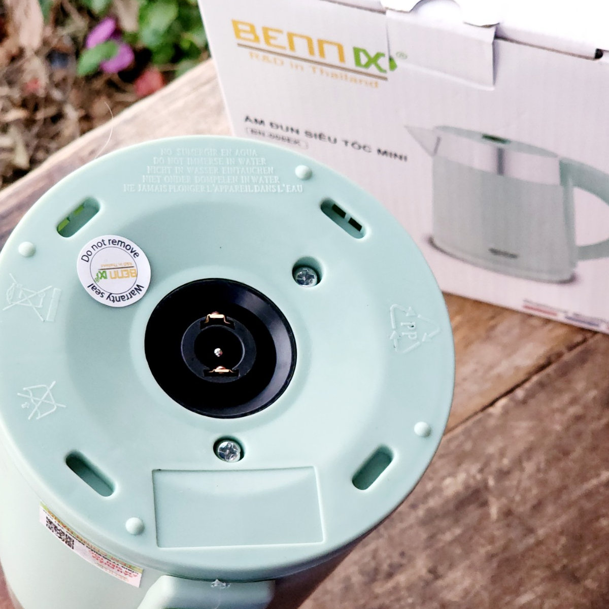 Ấm điện siêu tốc mini Bennix Thái Lan BN-008EK 0.8L màu xanh - Hàng chính hãng