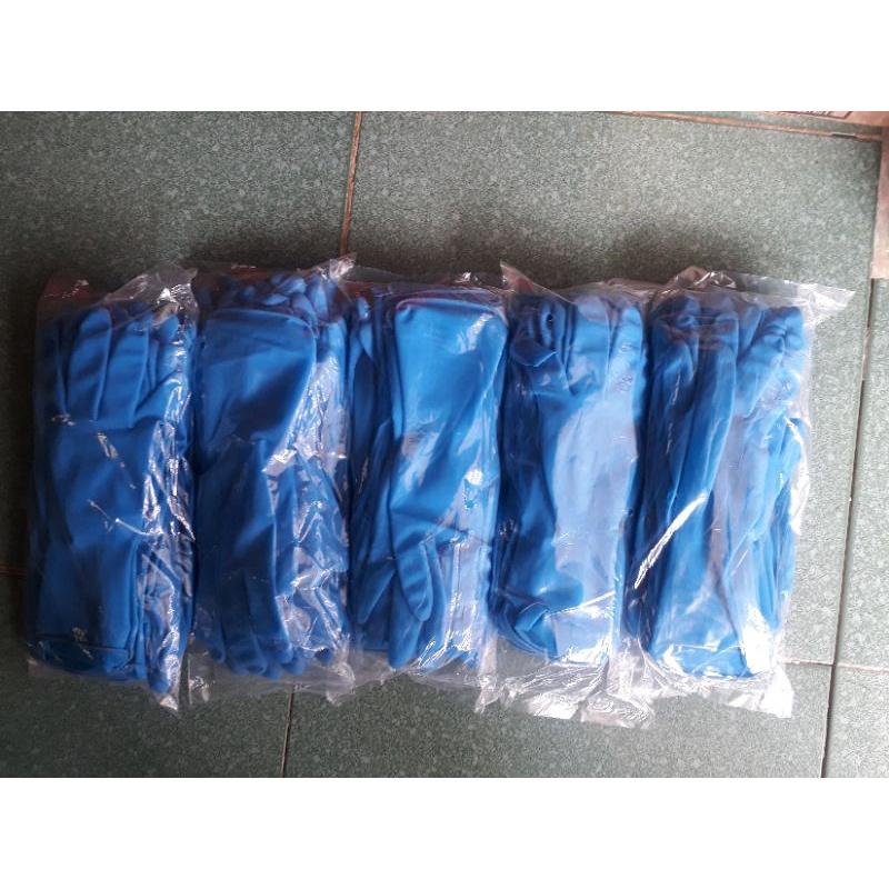 Bao Tay Xanh Cổ Cao, Dùng Được Nhiều Lần. Găng Tay Chế Biến Thủy Sản