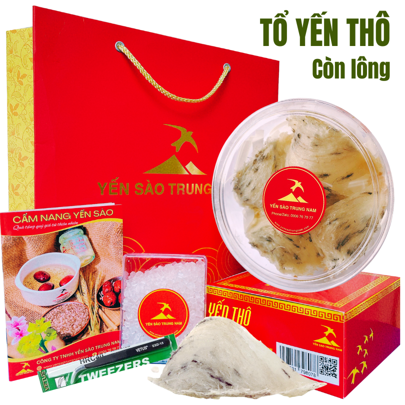 Tổ yến sào thô nguyên tổ ít lông ,100% nguyên chất tự nhiên - 50g/Hộp -Yến sào trung nam