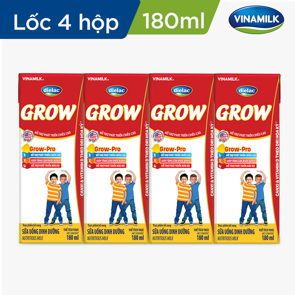 COMBO 48 HỘP - SỮA BỘT PHA SẴN DIELAC GROW ̣(180ML) 