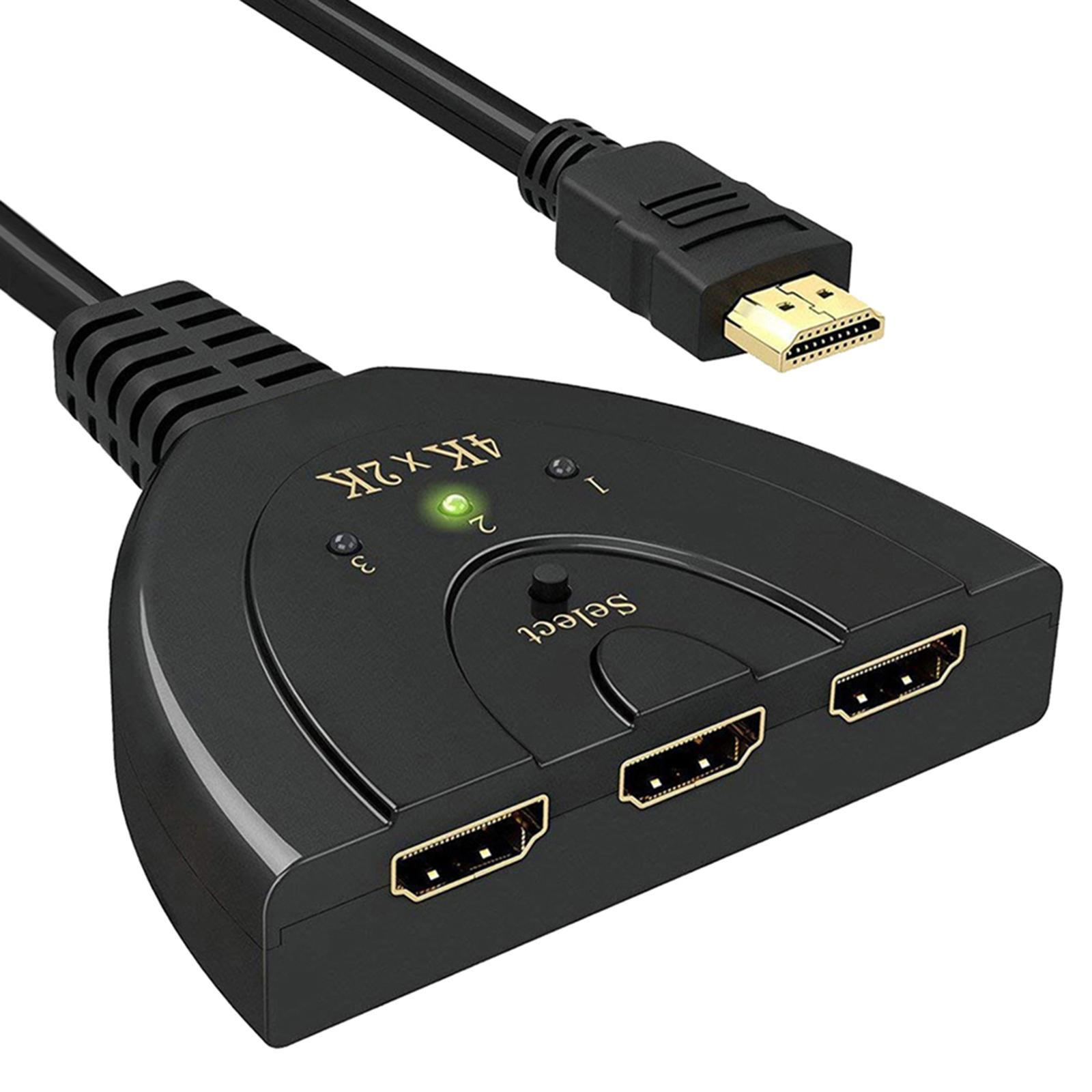 3 Port Auto Switch Switcher Splitter Adapter x 2k HDTV