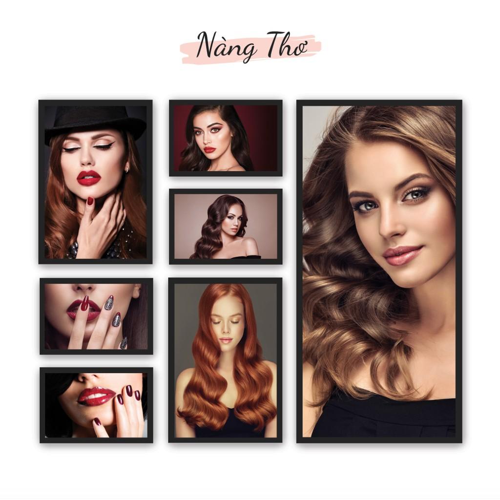 BỘ 7 TRANH CỨNG DECAL DÁN SALON TÓC, TIỆM NAILS & PHUN XĂM THẨM MỸ_THIẾT KẾ DECAL VIP