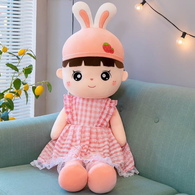 Gấu Bông Búp Bê Aisi -Búp Bê Đội Nón Thỏ Siêu Cute