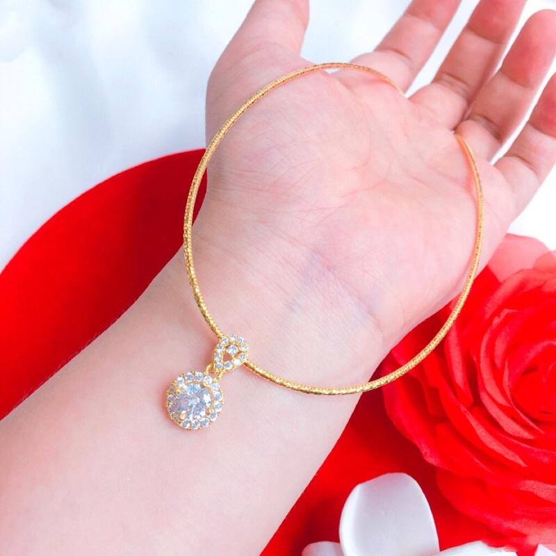 Kiềng cổ dây chuyền mềm kèm mặt siêu sáng