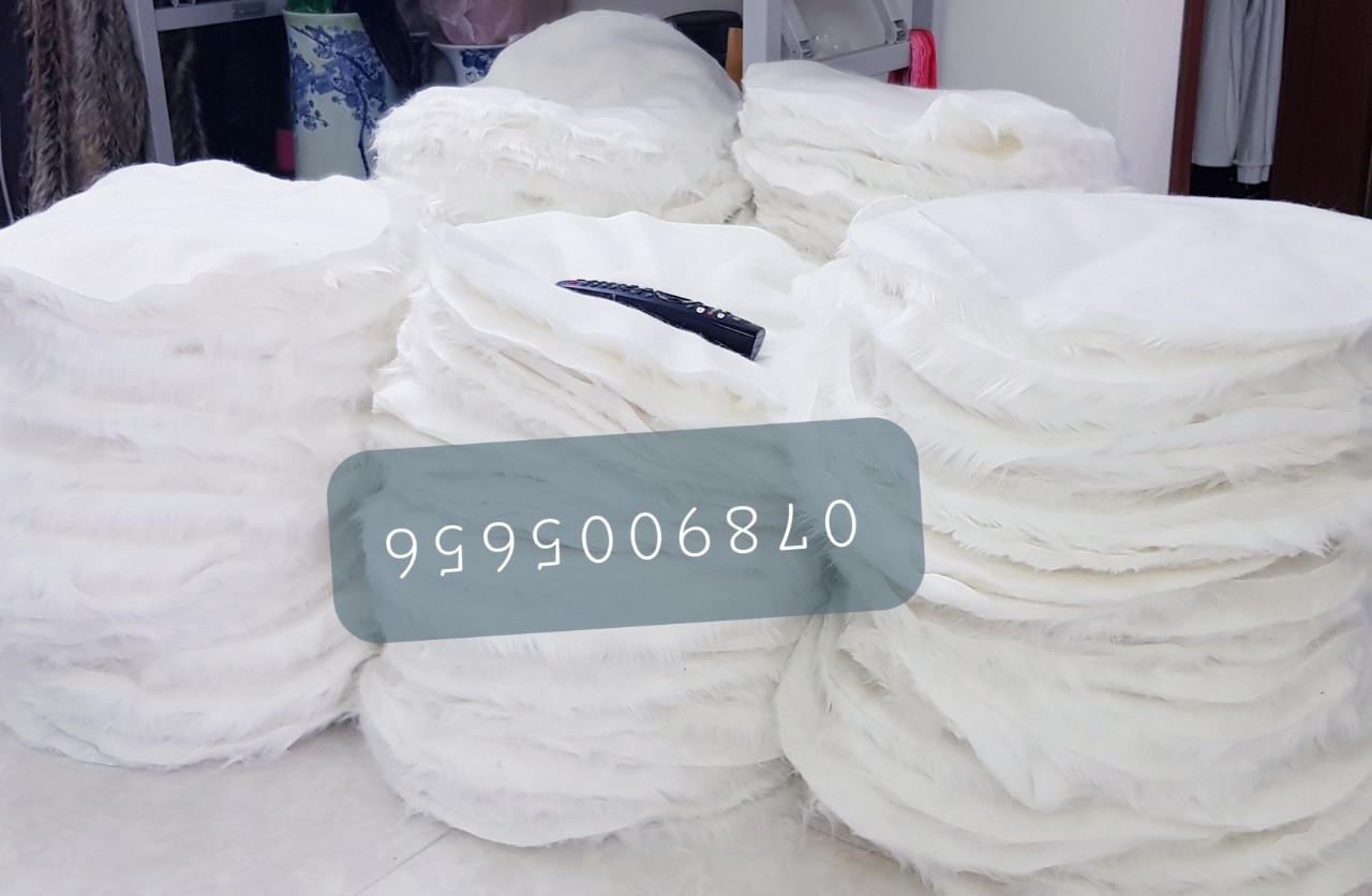 Thảm lông tròn chụp ảnh - Màu Trắng