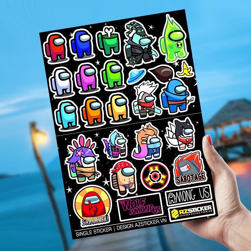 Set Singel 25 Sticker Among Us Dán Laptop , Dán Điện Thoại , Dán Mũ Nón Bảo Hiểm , Dán Vali...Chống Thấm Nước ,Chống màu
