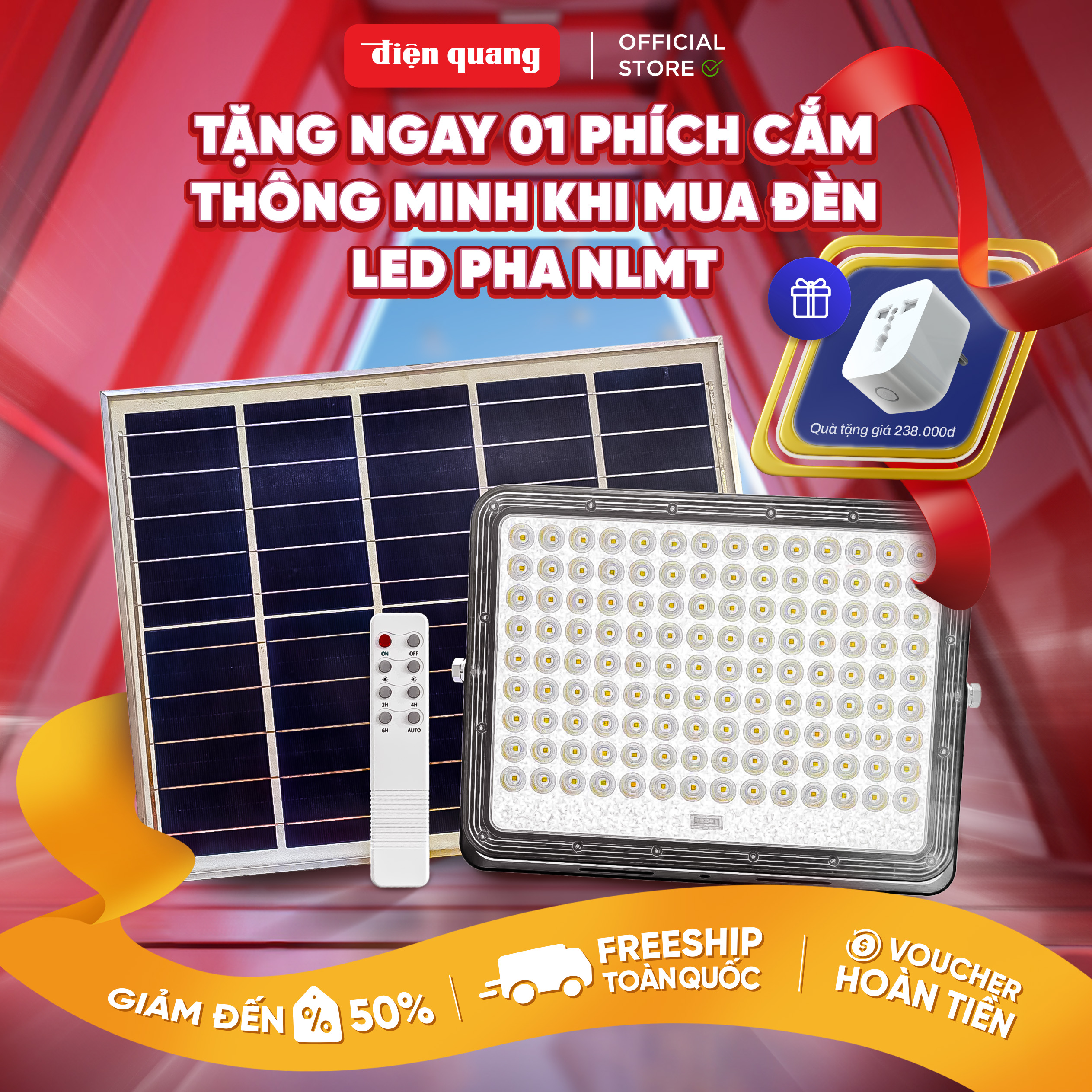Bộ đèn LED Pha NLMT Điện Quang ĐQ LEDSLN 765