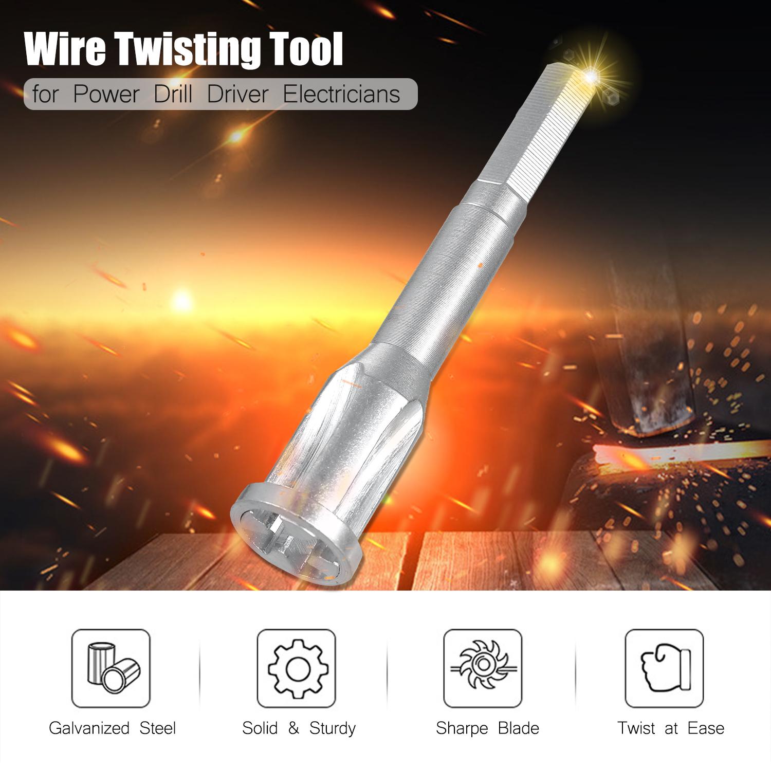 Wire Twisting Tool Wire Stripper and Twister for Stripping and Twisting 11/12/13AWG Solid Wires for Power Drill Driver