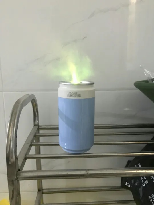 Máy phun sương Mini làm mát tạo độ ẩm FLame - Máy xông tinh dầu có Đèn LED đổi mầu dùng trong Ô tô và văn phòng