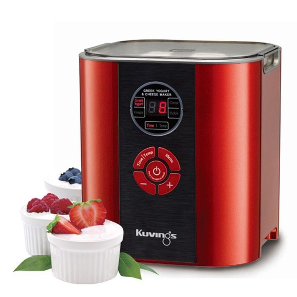 Máy làm sữa chua và pho mát Kuvings KGC-712CB Màu đỏ - Tặng Máy xay sinh tố Kochstar KSEBD-1000 - Hàng chính hãng