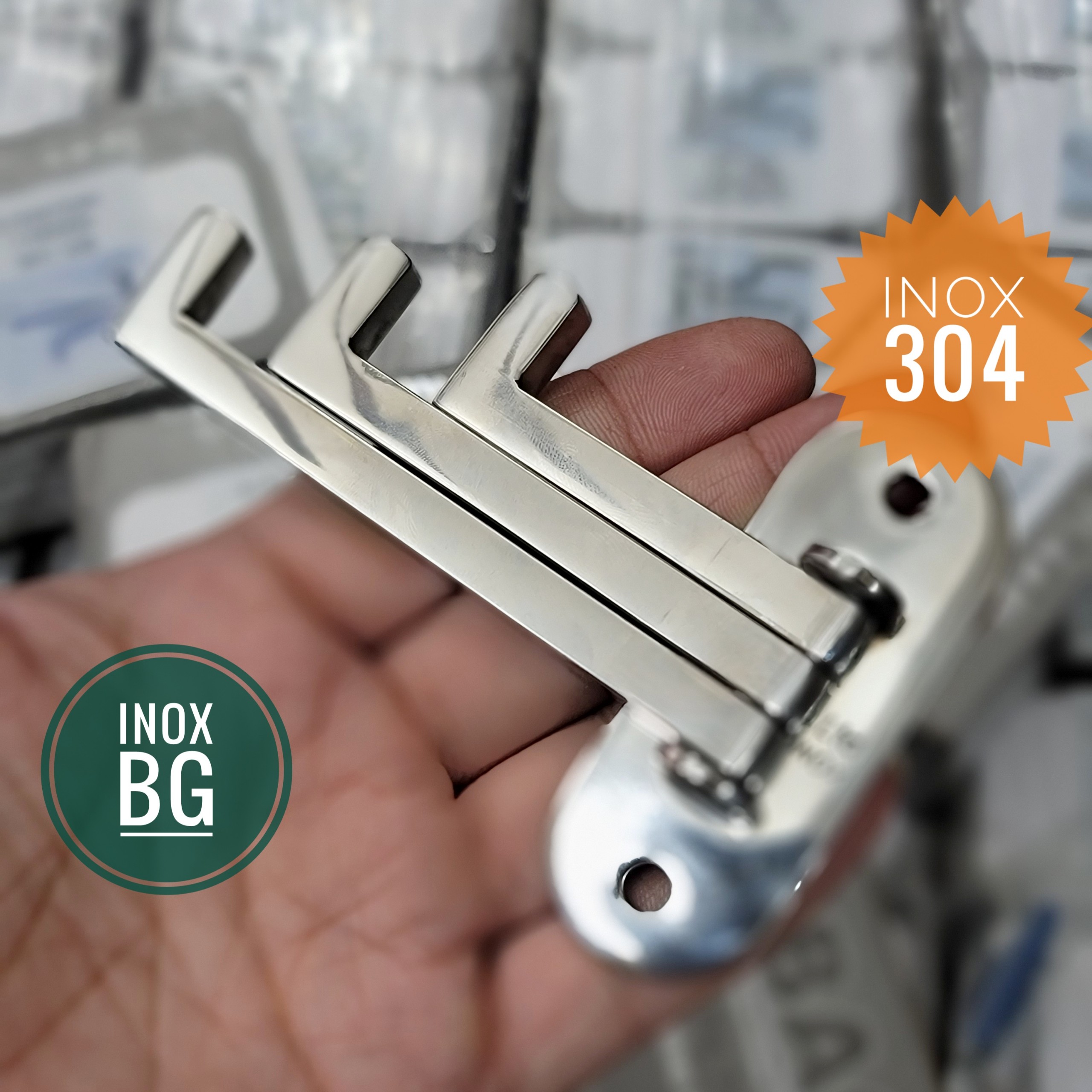 Móc 3 chạc treo quần áo gấp gọn INOX BAO