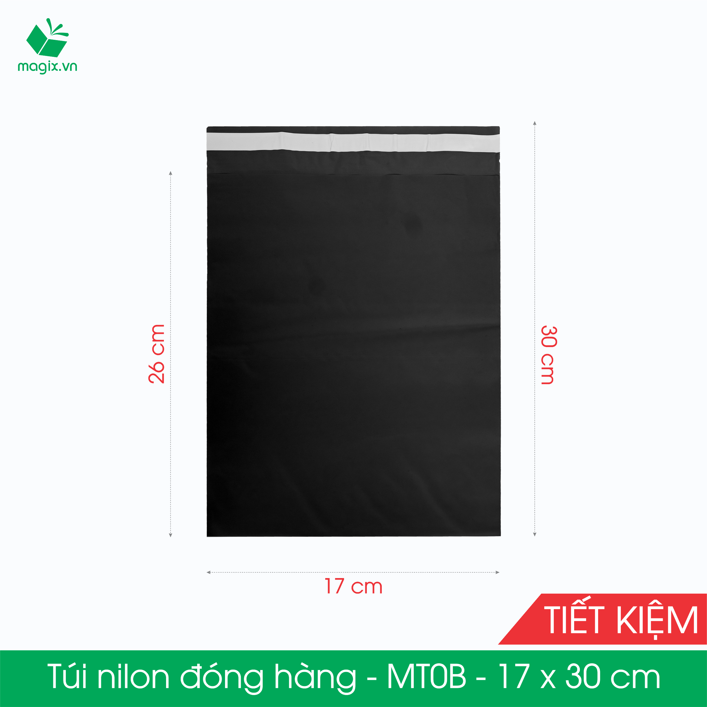 MT0X - 17x30 cm - Túi nilon gói hàng - 500 túi niêm phong đóng hàng