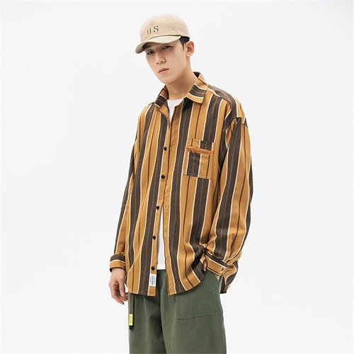Áo Sơ Mi Nam Kẻ Caro Form Rộng Túi Khóa Phong Cách Hàn Quốc GOAT MENSWEAR