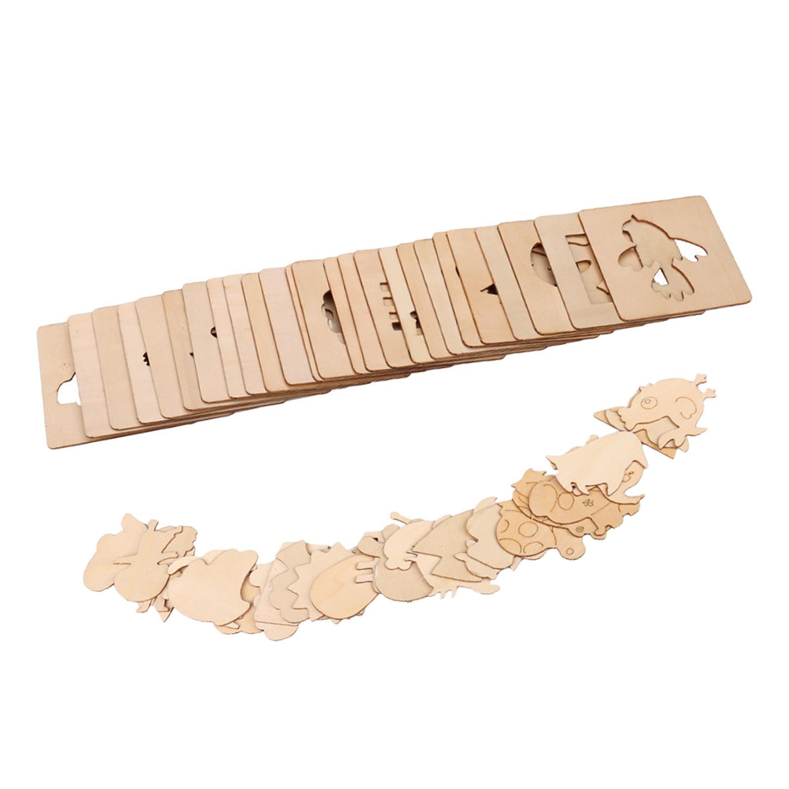 Puzzle Arts Crafts Set Kids Wooden Drawing Stencils Kit DIY Wall Painting Template Tools Creative Art Painting Template for kitchen Boys