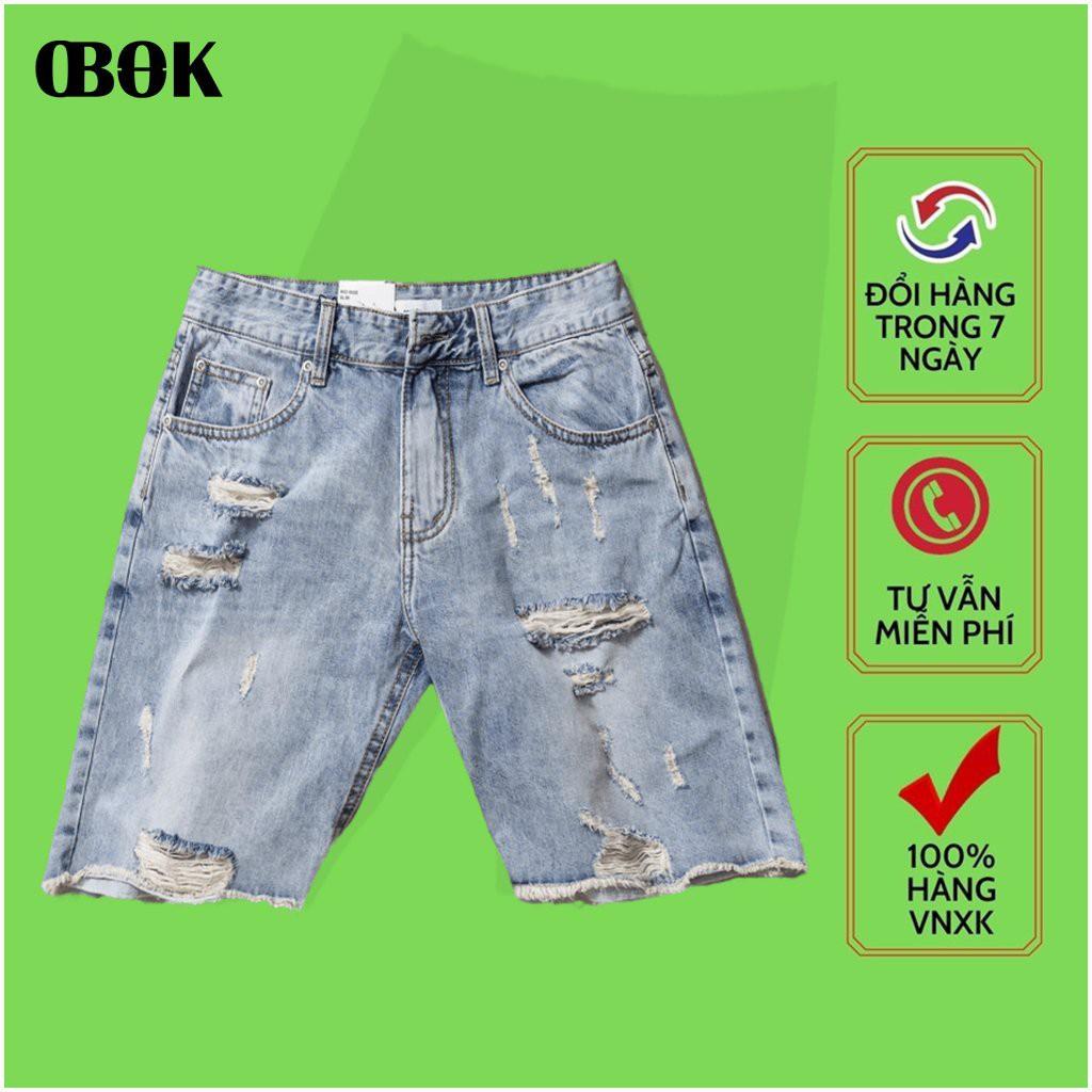 Quần Short Jean Nam Ngắn , Quần Bò Lửng Nam Co Giãn Siêu Chất OBOK Fashion QSN25