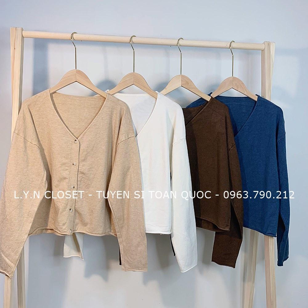 Áo len cardigan trơn xoắn 19769 hàng Quảng Châu Lyn Closet A135L