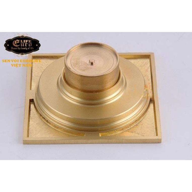 Hố ga thoát sàn Đồng hoa văn 10x10cm Eurolife EL-HG09