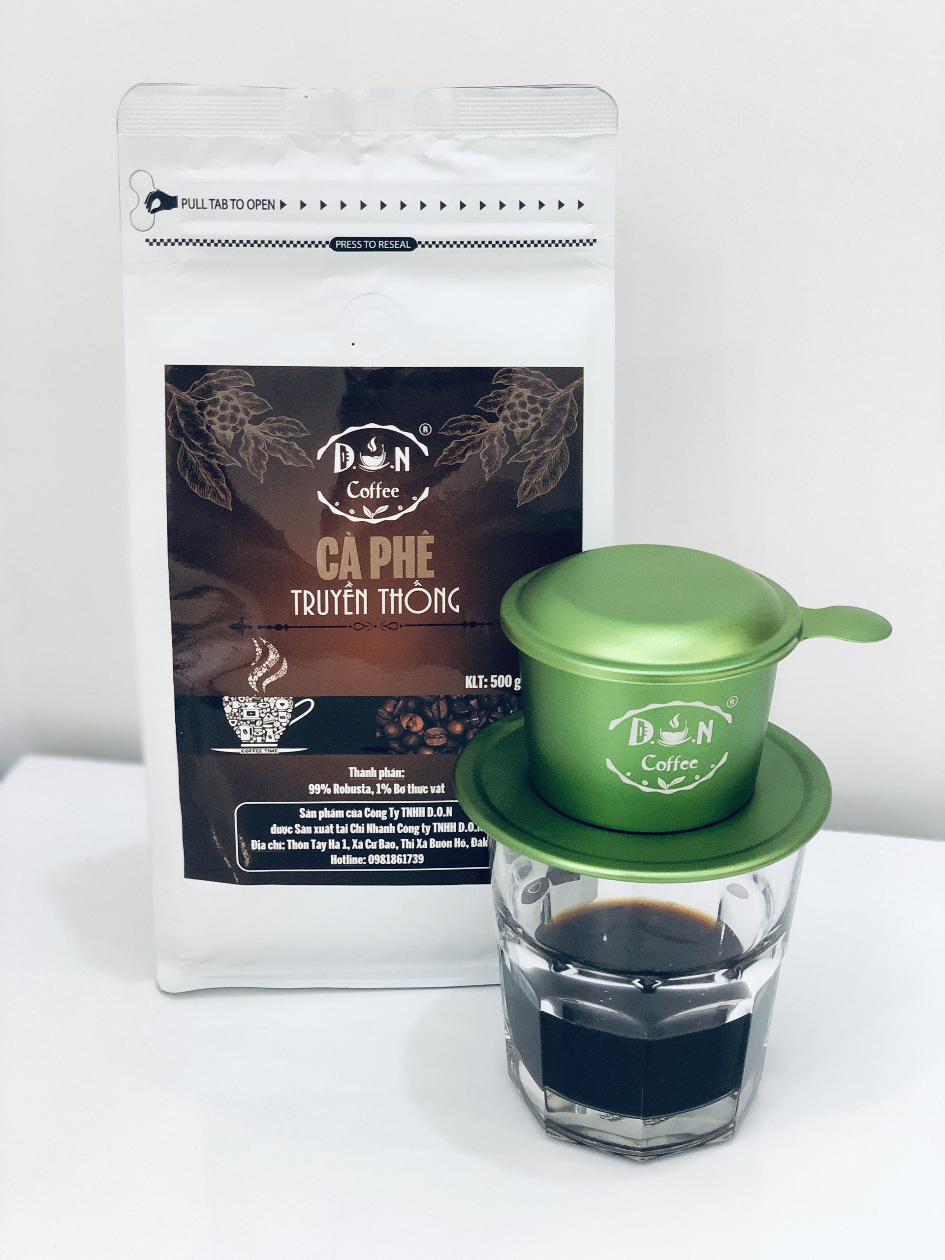 CÀ PHÊ RANG XAY D.O.N COFFEE TRUYỀN THỐNG  500gram (Bột)