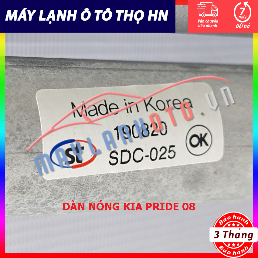 Dàn (giàn) nóng Kia Pride New 2008 hàng xịn Hàn Quốc (hàng chính hãng nhập khẩu trực tiếp)