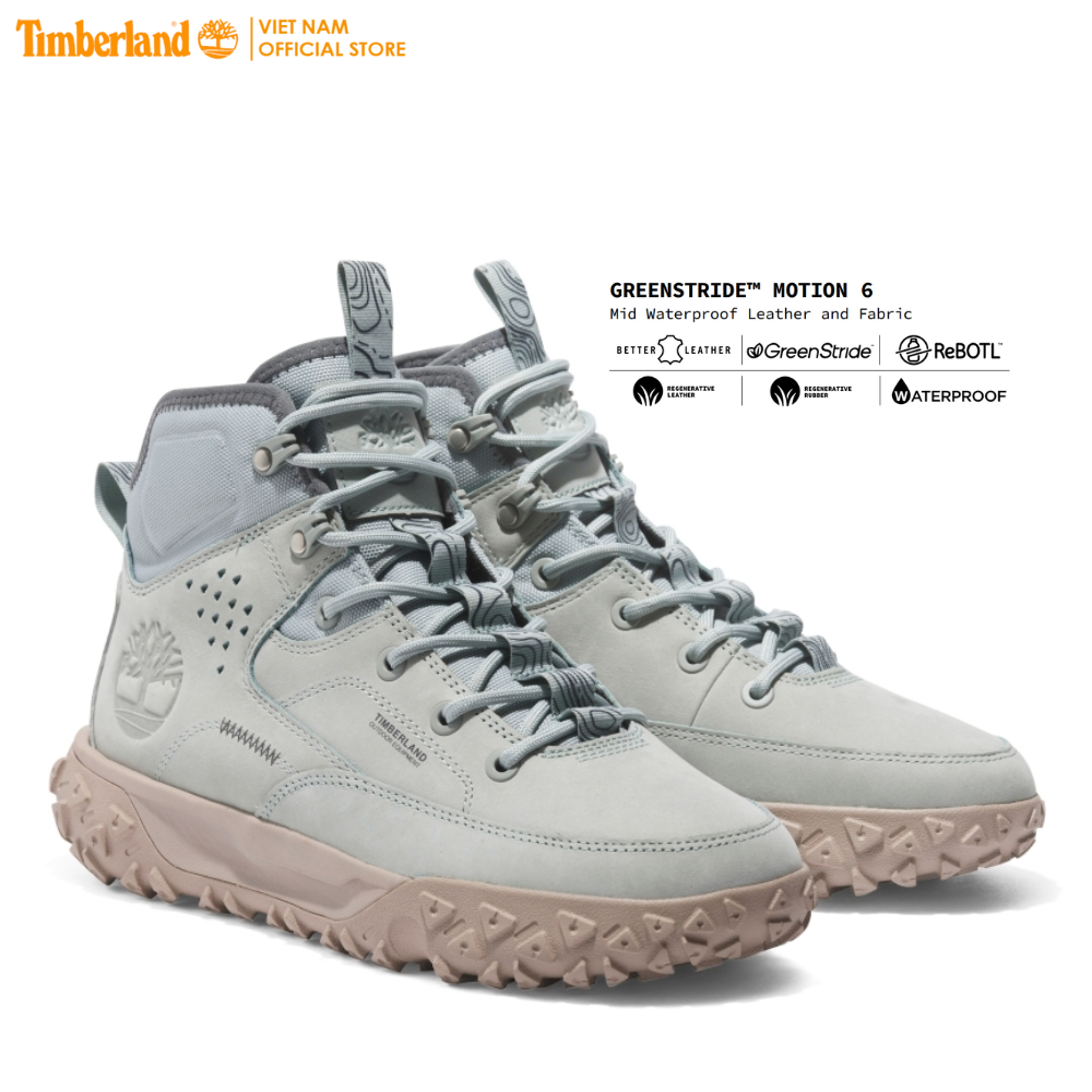 [Original] Timberland Giày Thể Thao Nam Leo Núi GreenStride Motion 6 Mid Leather Grey Nubuck TB0A62XVNF