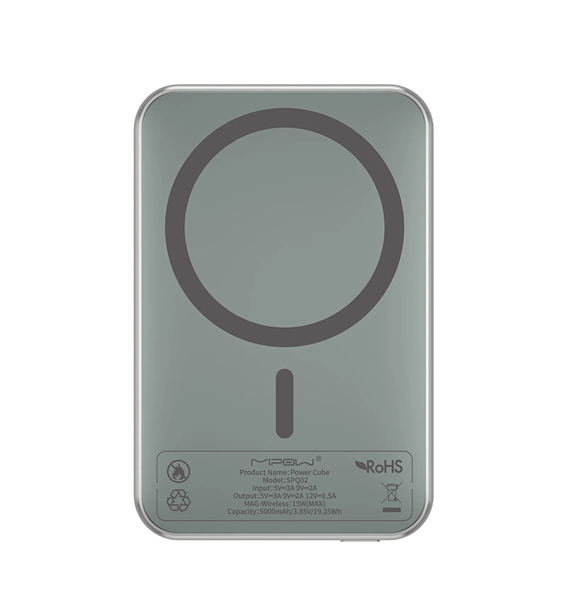 Pin Dự Phòng Không Dây MIPOW MAGLINK SLIM 5000 mAh SPQ02 Sạc Nhanh 20W Thiết Kế Siêu Mỏng Sạc Từ Tính Không Dây Hàng Chính Hãng