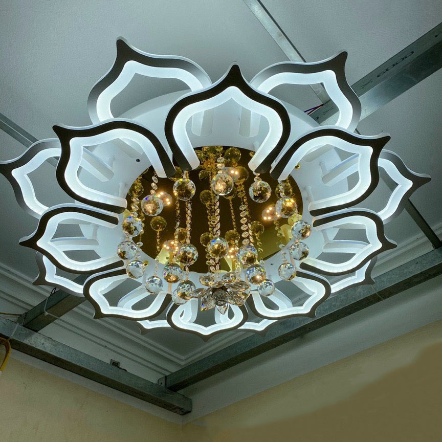 Đèn trần SOULD pha lê đẹp mắt với ba chế độ ánh sáng LED đẳng cấp trang trí nội thất hiện đại