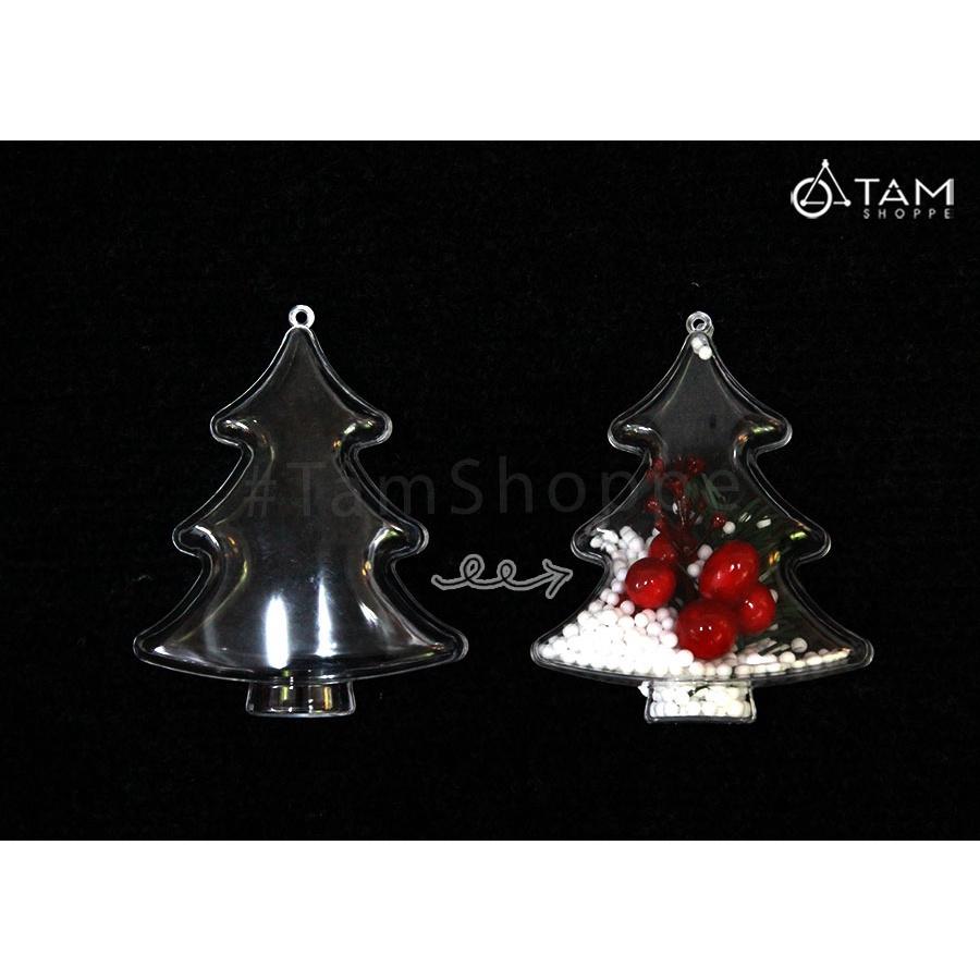 Phụ kiện trong suốt trang trí noel sao thông có tuyết X-PKTCT-74
