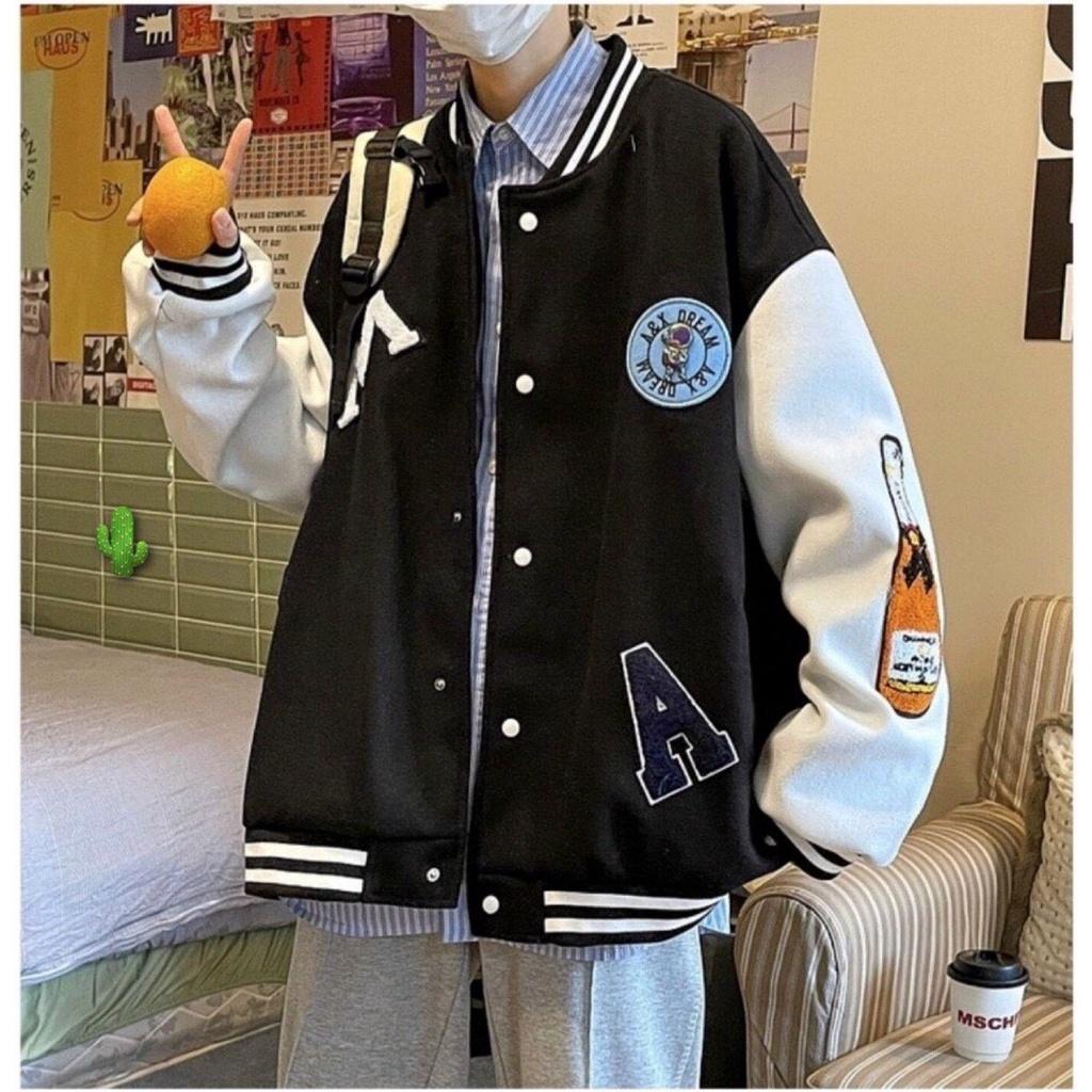 Áo Khoác Bomber A&X Dream in phối siêu cá tính form Unisex Chất Nỉ Bông