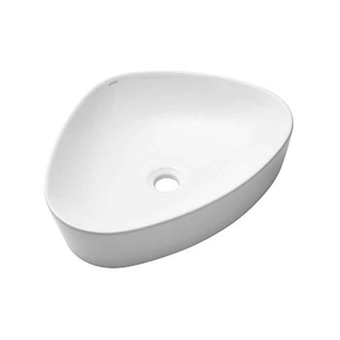 Chậu lavabo, chậu rửa mặt đặt bàn sứ trắng, hình tam giác bo tròn, độ bền cao, hàng nhập khẩu Moen BC9903-152