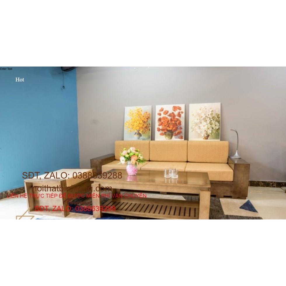 Bàn ghế gỗ Sofa góc L văng đơn BG195