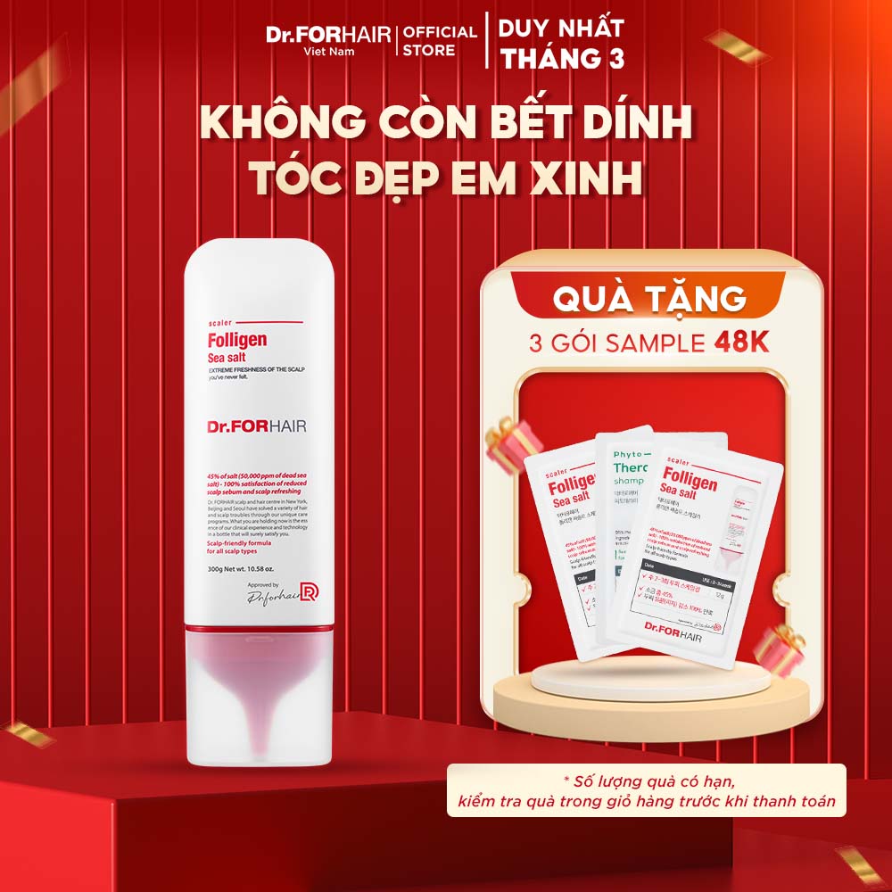 Muối tẩy tế bào chết, làm sạch da đầu Dr.FORHAIR Sea Salt Scaler 300g