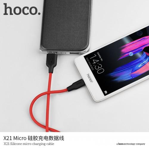 Cáp Sạc Nhanh Hoco X21 Micro USB Chính Hãng Silicon Chống Cháy