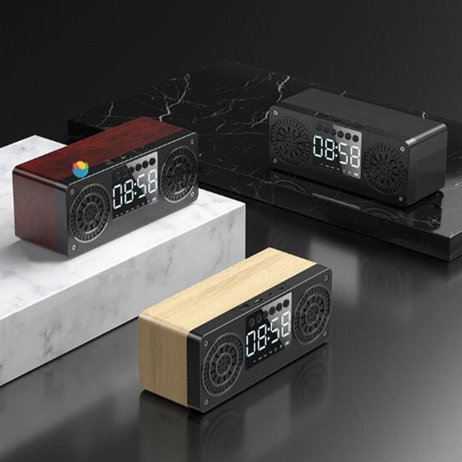 Bluetooth Portable Wooden Soundbar Audio Player for Home Office Computer black