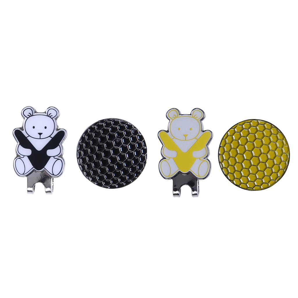 3-4pack Golf Hat Clip with Detachable Magnetic Golf Ball Marker Bear Pattern