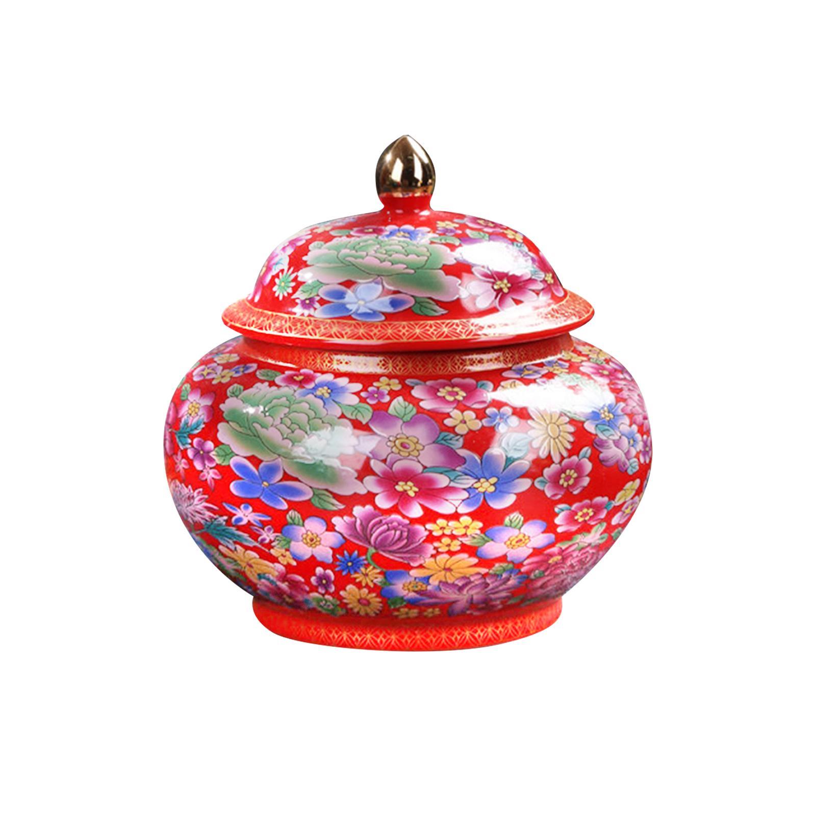 Ceramic Colour Enamel Tea Storage Jar 800ml Traditional for Coffee Condiment