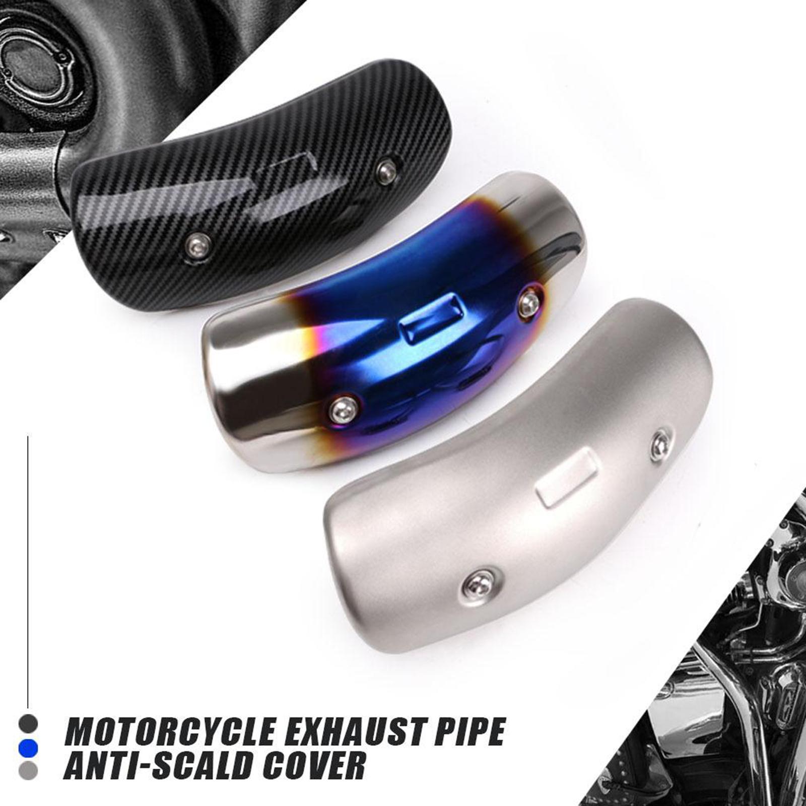 7.7" Motorbike Exhaust Heat Shield Cover Middle Pipe Guard Kit Silver