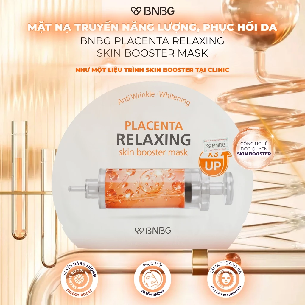 COMBO 10 MẶT NẠ PHỤC HỒI DA BNBG PLACENTA RELAXING SKINBOOSTER 30MLX10