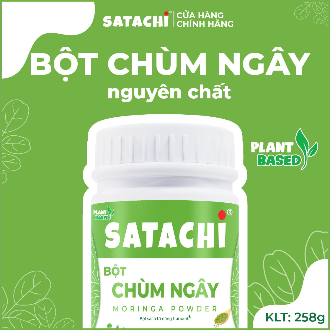 Bột Chùm Ngây SATACHI nguyên chất. Tăng cường Trí Não, bảo vệ Tim Gan, phòng ngừa bệnh Xương Khớp. Hộp 258g