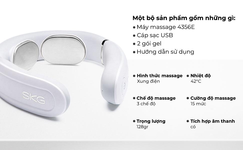 Máy massage cổ SKG 4356E công nghệ xung điện TENS kết hợp chườm nóng