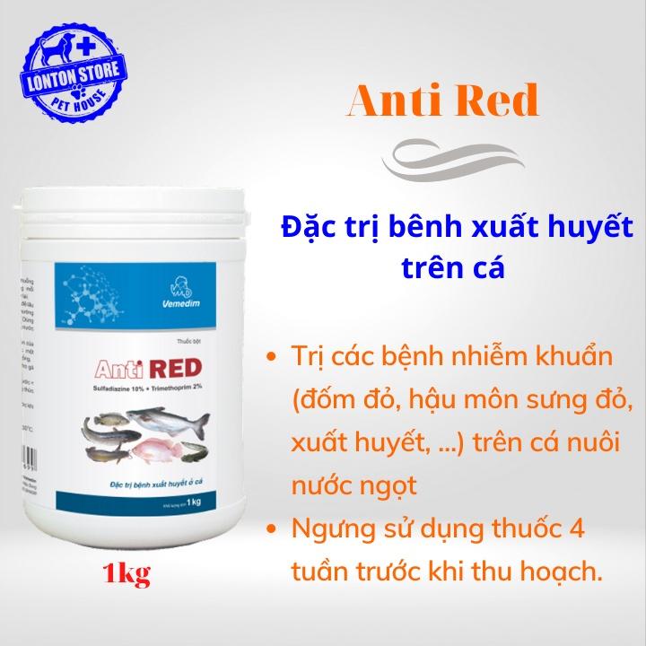 \Anti red cá, dùng cho cá nuôi nước ngọt bị nhiễm khuẩn đốm đỏ, sưng đỏ, gói 1kg