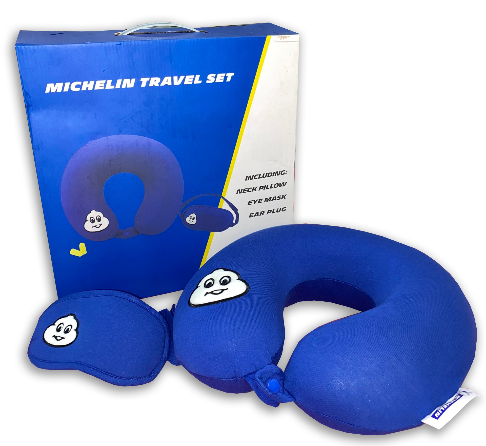 Gối chữ U kê cổ chống đau mỏi vai gáy kèm bịt mắt Michelin - Hàng chính hãng