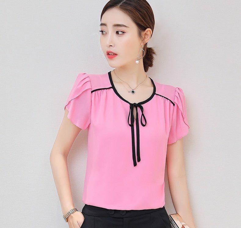 Aó công sở vai nhúng tay búp sen