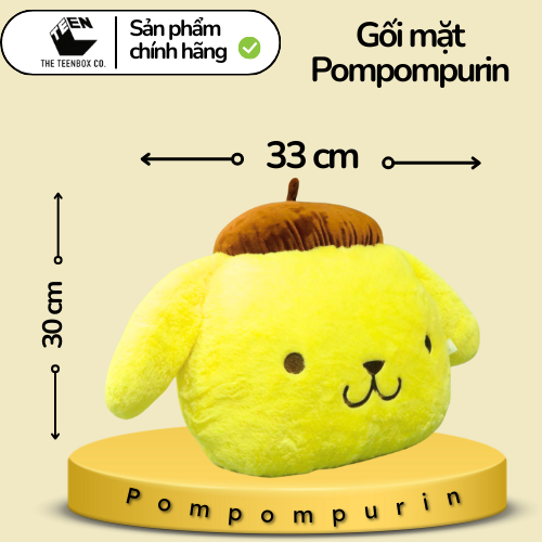 Gối mặt Pompompurin, Gấu Bông Sanrio Chính Hãng, Quà tặng đáng yêu, Sản phẩm chính hãng, Phân phối bởi Teenbox