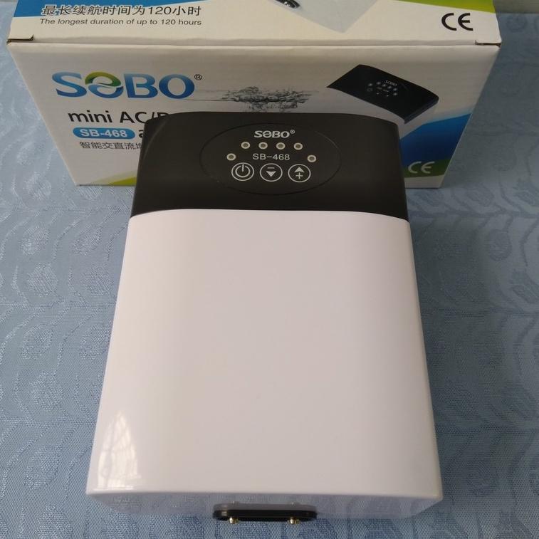 Máy Sủi Khí Oxy Tích Điện Sobo 2 Vòi SB-468 (12W - 2x5 Lít/Phút)