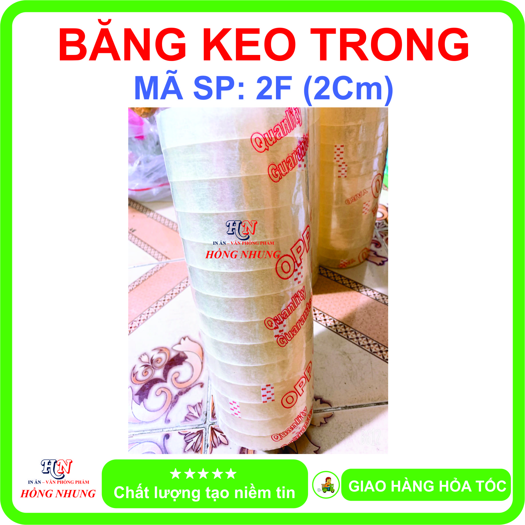 COMBO 02 Cuộn Băng Keo Trong 100 Yard, bản rộng 2Cm , chất keo siêu dính