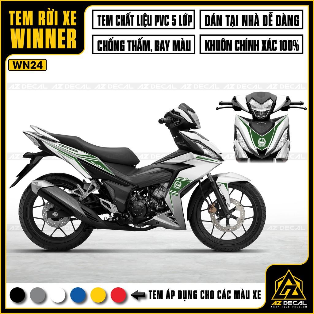 Tem Rời Dán Xe Winner V1 / 150 Mẫu 6SPeed | WN24 | Decal Chế Xe Máy Chất Liệu PVC Cao Cấp - Xanh Trắng