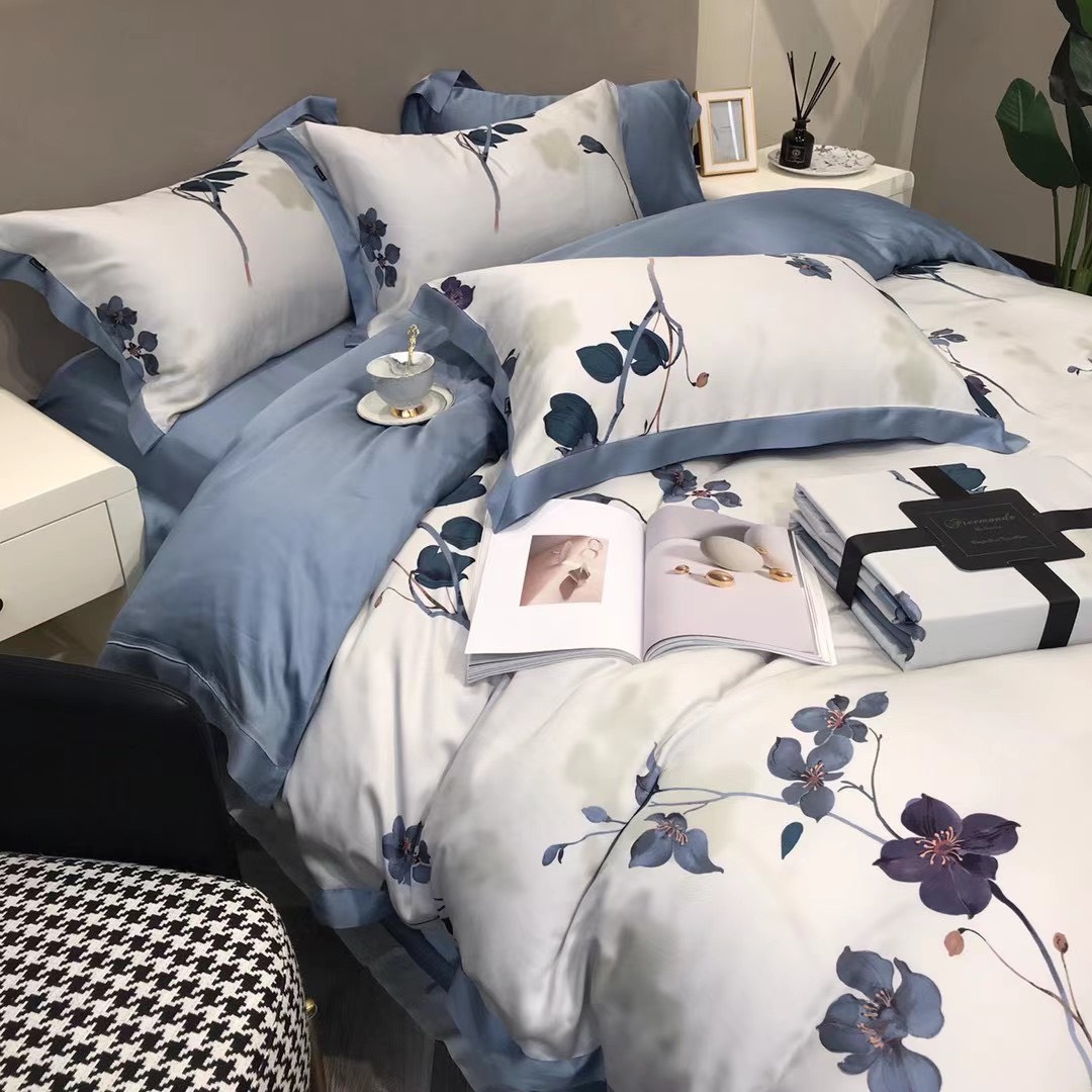Bộ ga gối lụa TENCEL 60S hoạ tiết