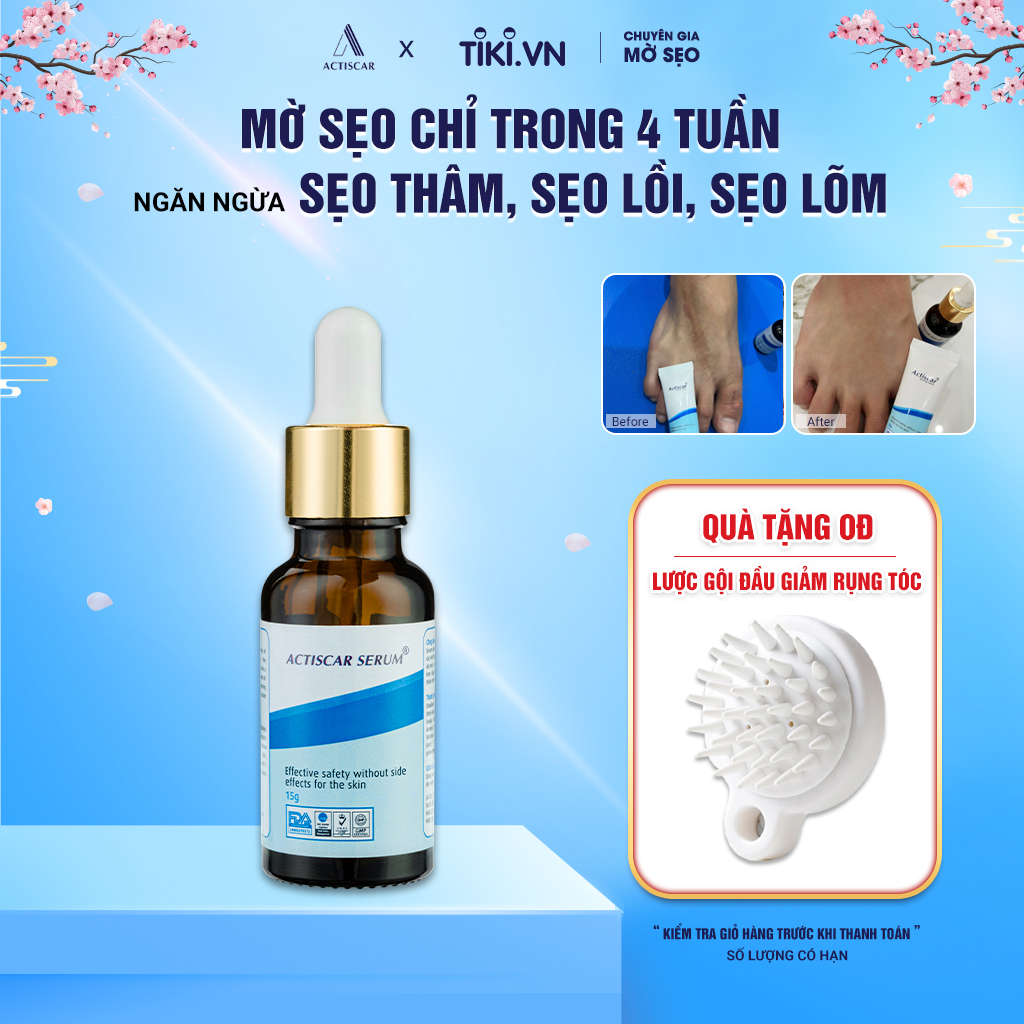 Serum xoá mờ sẹo Actiscar giảm sẹo lồi, sẹo rỗ và mờ thâm 15g