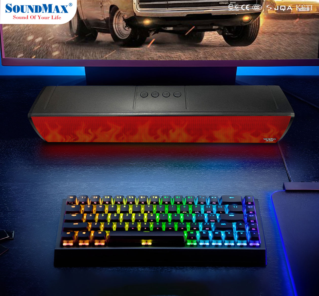 Loa Thanh Di Động SoundMax SB-203F 2.0 - Hàng Chính Hãng - Bảo hành 12 tháng